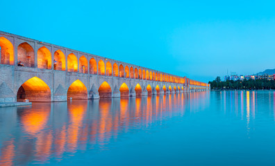 Fototapeta na wymiar The ancient Khaju Bridge, (Pol-e Khaju) -Isfahan, Iran