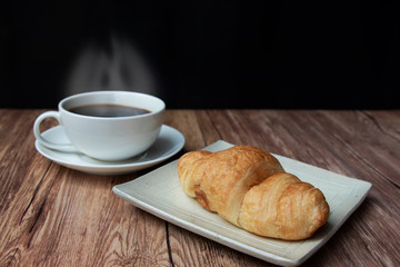 Coffee with croissant