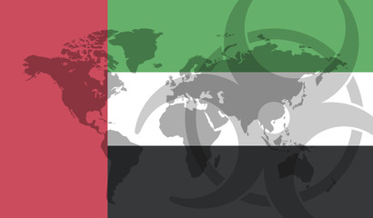 United Arab Emirates flag global disease outbreak concept