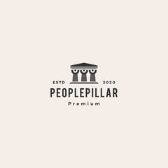 people law pillar logo vector icon illustration hipster vintage retro