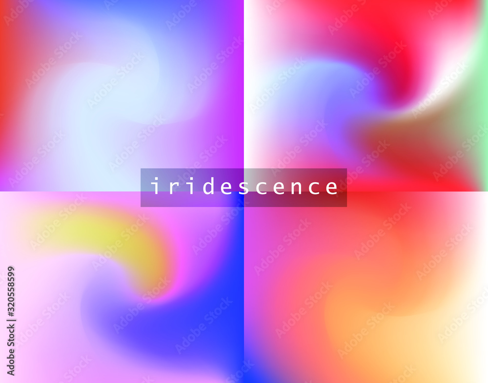 Poster abstract iridescent background with colorful pastel stains.