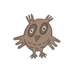 Cartoon owl. Vector illustration on a white background.