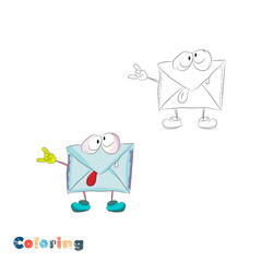 Cartoon funny envelope. Vector illustration on a white background.