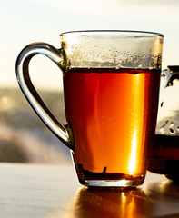Tea mug on the window