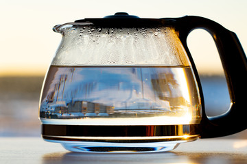 A jug of water for tea.