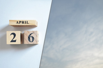 April 26, Blue sky with clound.