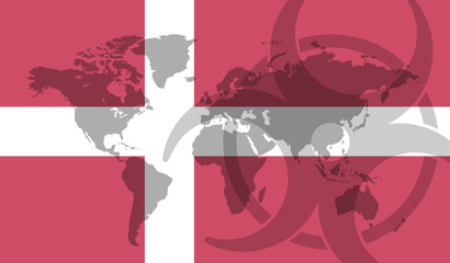 Denmark flag global disease outbreak concept