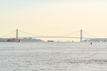 Verrazzano Narrows Bridge connecting Brooklyn to Staten Island over the Hudson River