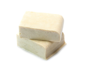 Tofu isolated on white background