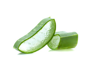 Aloe sliced, isolated on a white background