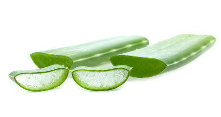 Aloe sliced, isolated on a white background