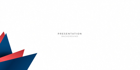 Red blue triangle abstract background for presentation design with dot pattern in white background