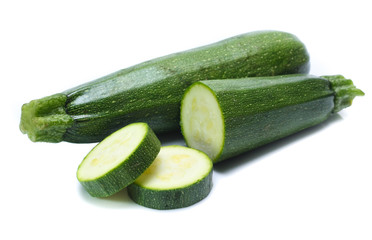 Fresh zucchini isolated on white (cucumber)