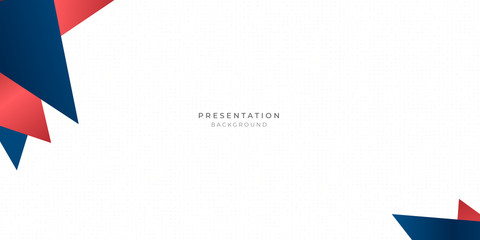 Red blue triangle abstract background for presentation design with dot pattern in white background