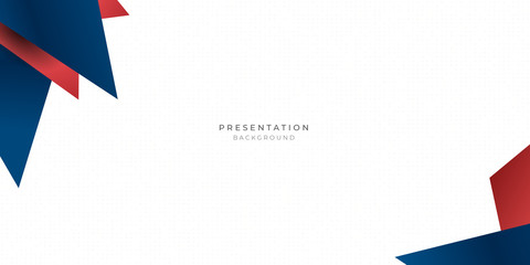 Red blue triangle abstract background for presentation design with dot pattern in white background