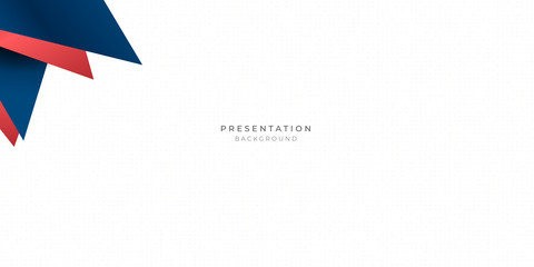 Red blue triangle abstract background for presentation design with dot pattern in white background
