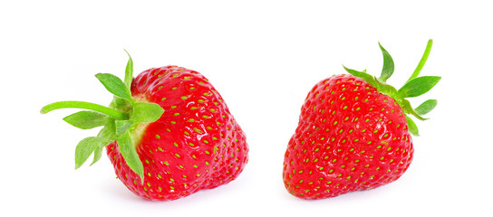 The strawberry isolated over white