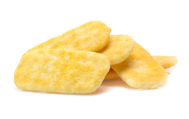 Rice cracker on white background
