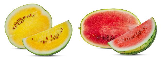 Set of fresh Watermelon isolated on white background