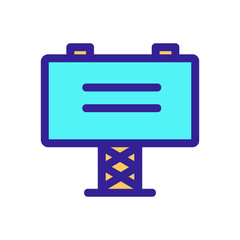 Fototapeta premium Advertising banner icon vector. A thin line sign. Isolated contour symbol illustration