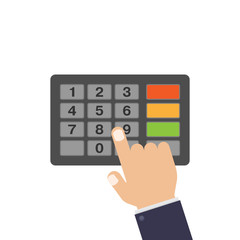 Enter PIN or password on white background flat design vector illustration
