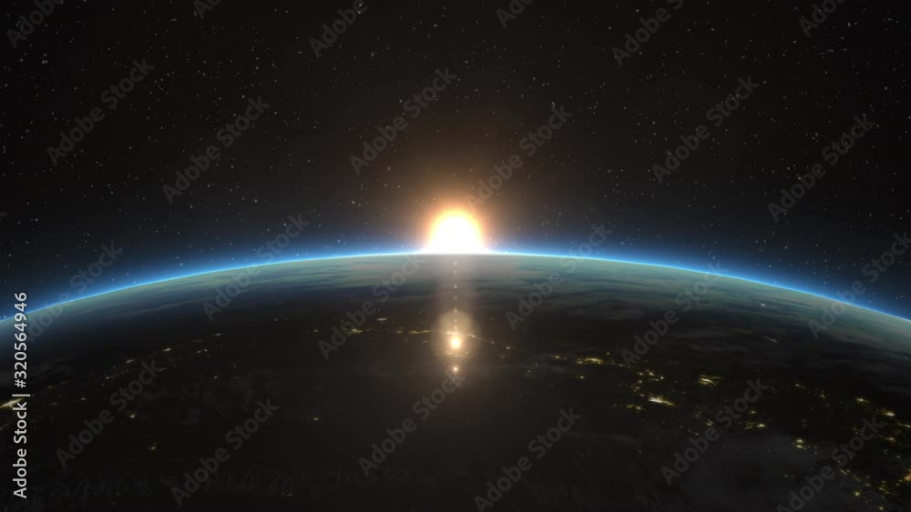 Canvas Prints beautiful view of the sun rising over planet earth. elements of this 3d animation were furnished by 