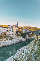 Fototapeta na wymiar View of old town in Kanal Slovenia