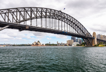 Sydney, Australia, 28 10 2018: Harbour bridge and the Opera House