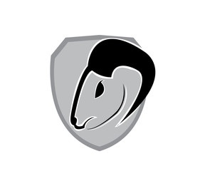 simple sheep head logo design