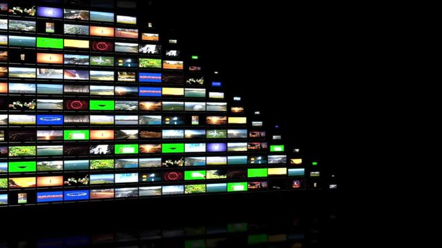 Multimedia TV Wall animation, against black