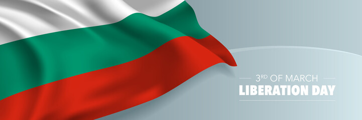 Bulgaria liberation day vector banner, greeting card.