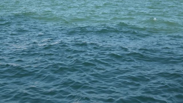 View motion dark blue waves on water. Abstract background