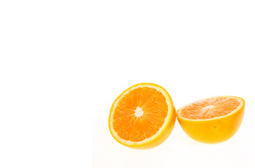 Copy space Orange fruit isolated on white background