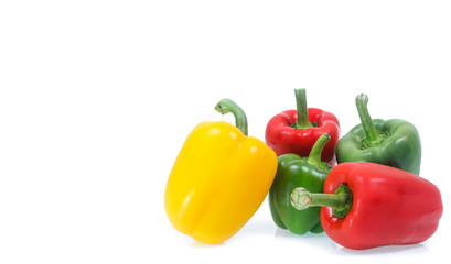 sweet peppers on white background