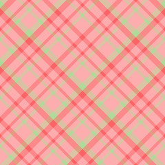 Fototapeta premium Seamless pattern in charming warm red, pink and green colors for plaid, fabric, textile, clothes, tablecloth and other things. Vector image. 2