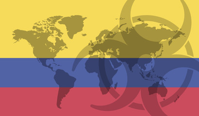 Colombia flag global disease outbreak concept