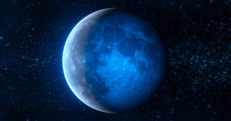 Obraz na płótnie Canvas Blue Moon. 3d illustration
