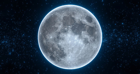 Moon Phase: Full Moon. 3d illustration