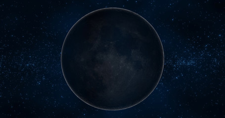 Moon Phase: New Moon. 3d illustration