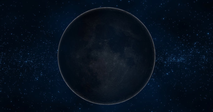 Moon Phase: New Moon. 3d illustration