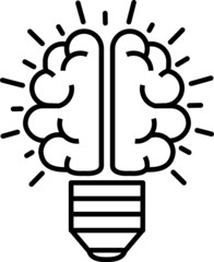 Brain bulb icon