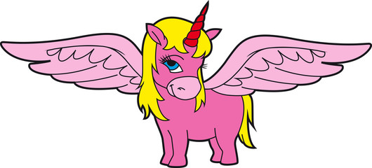 Cute pink unicorn