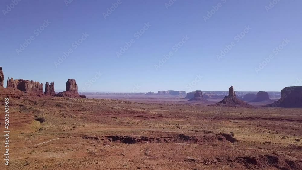 Wall mural raw drone video of the monument valley