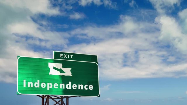 Street Sign the Way to Independence
