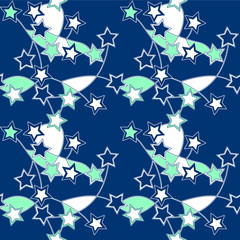 blue seamless pattern with stars