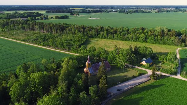 Aerial view of Lellapere, Rapla County, Estonia