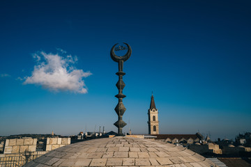 Fototapeta na wymiar Israel, Jerusalem. The dome of the mosque against the sky