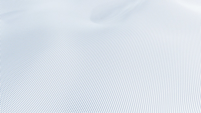 Abstract White Cubic Waving Surface Futuristic Background