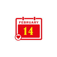 Valentine's day Calendar flat icon. Design template vector