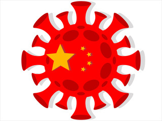 Coronavirus with the emblem of China. Coronavirus epidemic concept